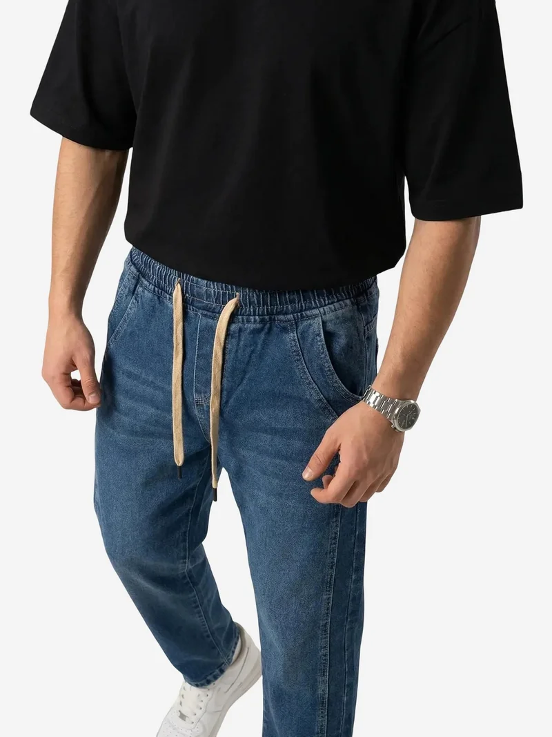 بيغ دارت BDART Relaxed Fit Denim Pants with Drawstring Waist